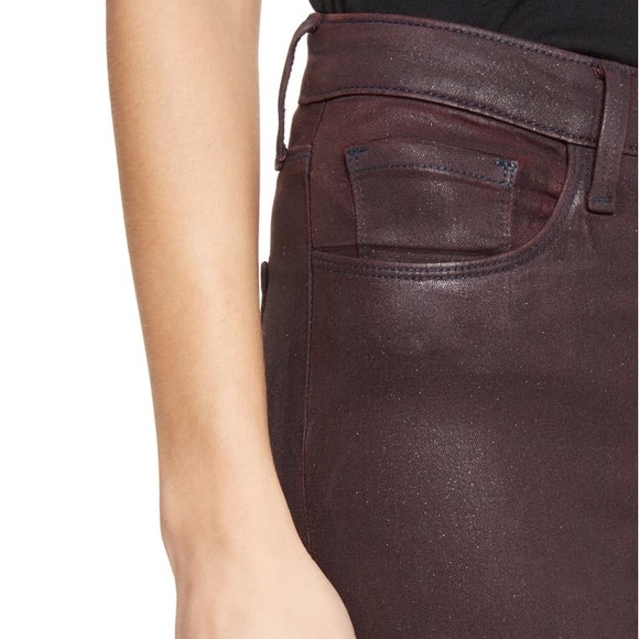 L’AGENCE Bordeaux Coated Margot High Waist Jeans - Picture 3 of 6